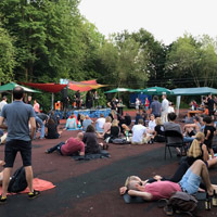 Nordparkfestival // Sommer 2021  // Die Bandbhne auf dem Basketballplatz
